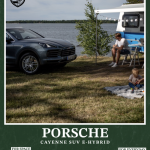 Advertisement to overlook the PORSCHE vehicle.
